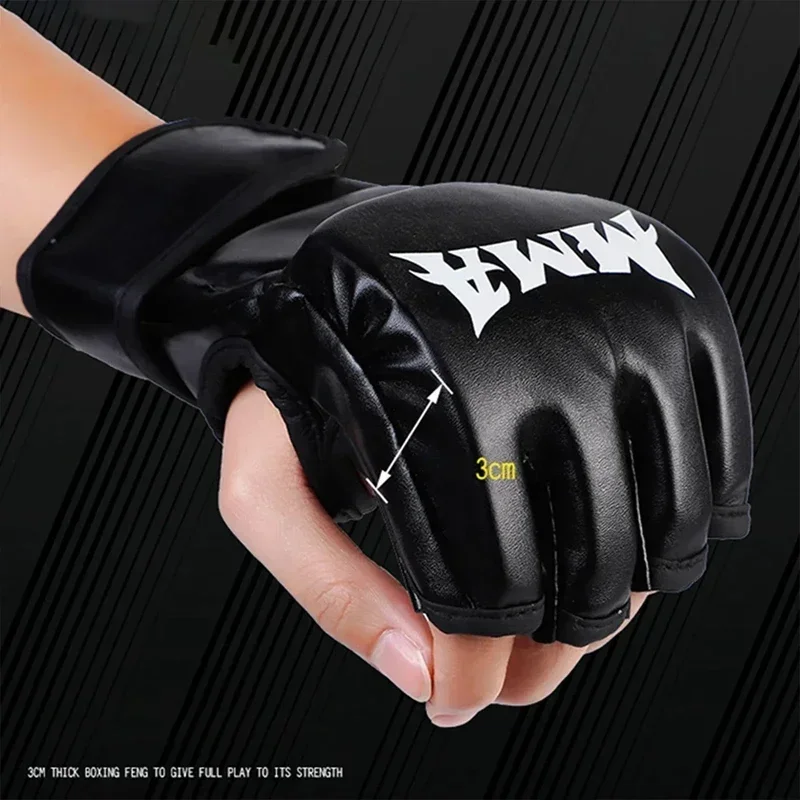 Motorcycle Glove Knuckle - Professionelle Box-Trainingshandschuhe, Halbfinger-Lederkissen für Erwachsene, Sanda