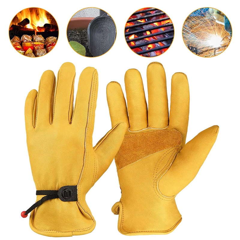 Leather Driving Glove - 1 Paar Leder-Arbeitshandschuhe aus Rindsleder, Schweißhandschuhe,