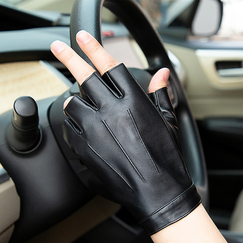1 Paar fingerlose Herrenhandsc – Leather Driving Glove Bewertung und Preis